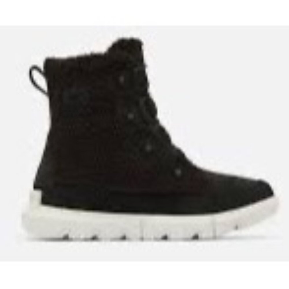 Sorel Explorer II Joan Faux Fur Waterproof Lace-Up Boots Black Women's 11 New - Picture 2 of 6
